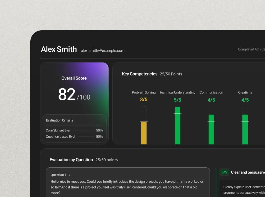 Get structured evaluations